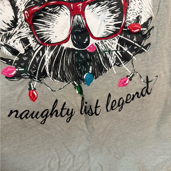 Cacique Women's Pajama Set - Gray and Black with Festive Lights - Picture 3 of 6